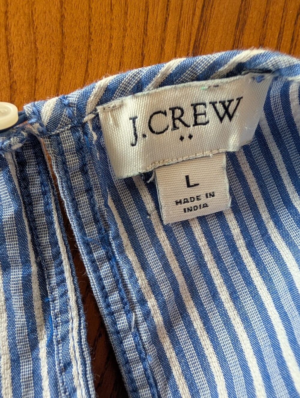 J Crew Cotton Blue Stripe Short Sleeve Two Top Bundle, Size L - Picture 6 of 16